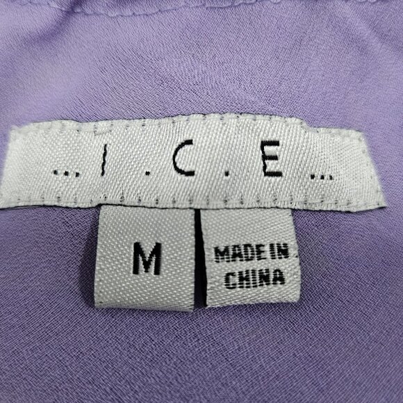 VTG I.C.E. Purple Green 100% Silk Chiffon Floral Beaded Flowy Maxi Long Skirt M - Picture 3 of 13